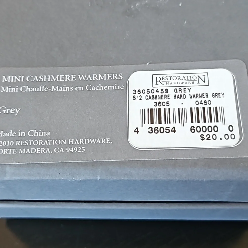Mini Cashmere Mittens Hand Warmers by Restoration Hardware NWT